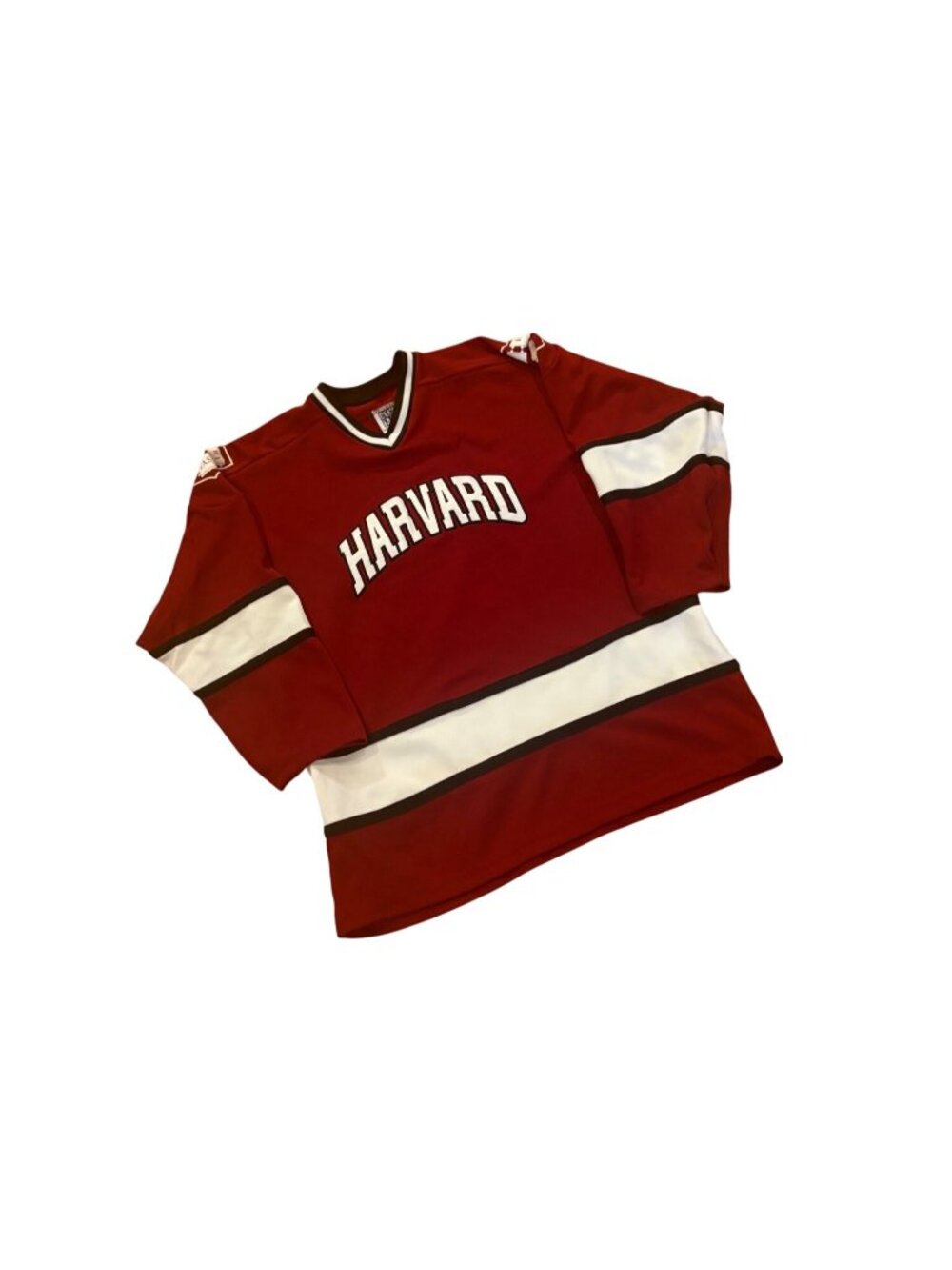 Vintage 90s Harvard Crimson Stitched NCAA Hockey Jersey Made in USA Youth L/XL - Picture 3 of 7